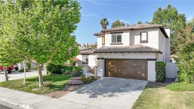 45924 Via Ln, Colorada, Temecula, CA 92592 - mediterranean / spanish-style house with stucco siding, a tile roof, a garage, and concrete driveway