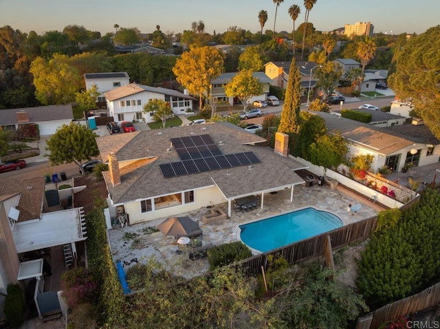5171 College Gardens Ct, San Diego, CA 92115 - aerial view of residential area featuring a pool