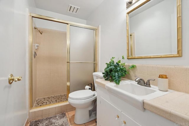 5171 College Gardens Ct, San Diego, CA 92115 - full bath with a shower stall, vanity, and tile patterned flooring
