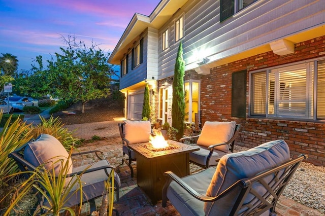 5171 College Gardens Ct, San Diego, CA 92115 - view of patio with an outdoor living space with a fire pit