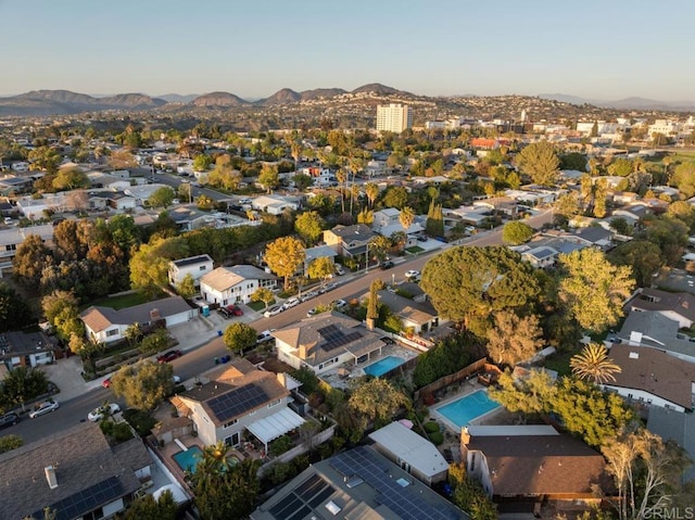 5171 College Gardens Ct, San Diego, CA 92115 - aerial overview of property's location with mountains and nearby suburban area