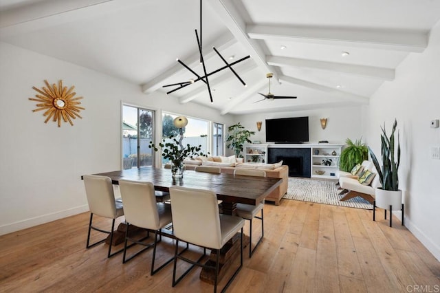 5171 College Gardens Ct, San Diego, CA 92115 - dining room featuring light wood-type flooring, a fireplace, a chandelier, recessed lighting, and a ceiling fan