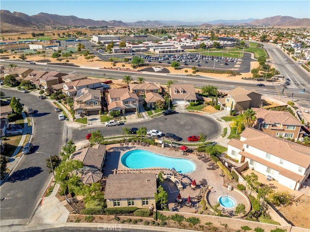 3070 Sand Pine Trl, Hemet, CA 92545 - birds eye view of property with a residential view and a mountain view
