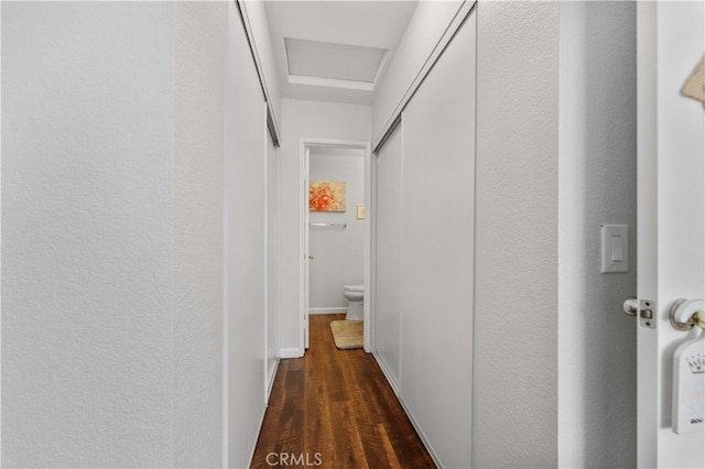 corridor featuring wood finished floors