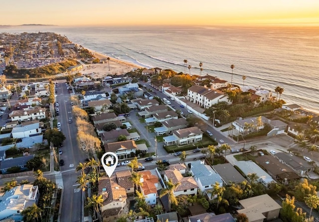 112 La Veta Ave, Encinitas, CA 92024 - bird's eye view featuring a residential view, a view of the beach, and a water view