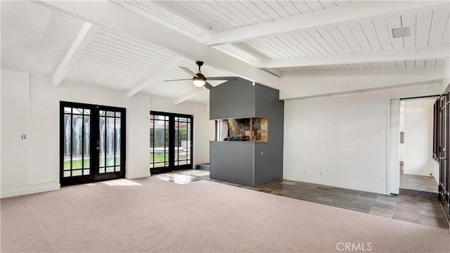 3317 Lees Ave, Long Beach, CA 90808 - carpeted spare room featuring ceiling fan and french doors