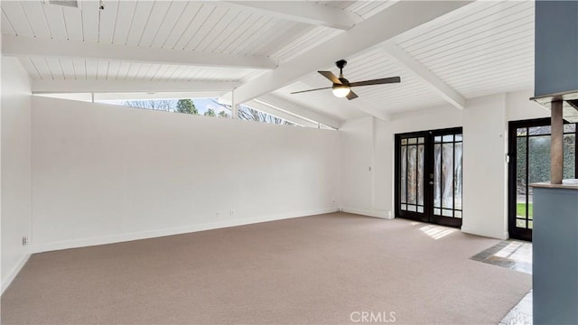 3317 Lees Ave, Long Beach, CA 90808 - unfurnished room featuring carpet floors, ceiling fan, healthy amount of natural light, and baseboards