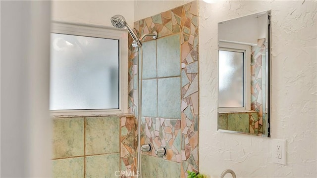 3317 Lees Ave, Long Beach, CA 90808 - full bathroom with a shower, healthy amount of natural light, and a textured wall