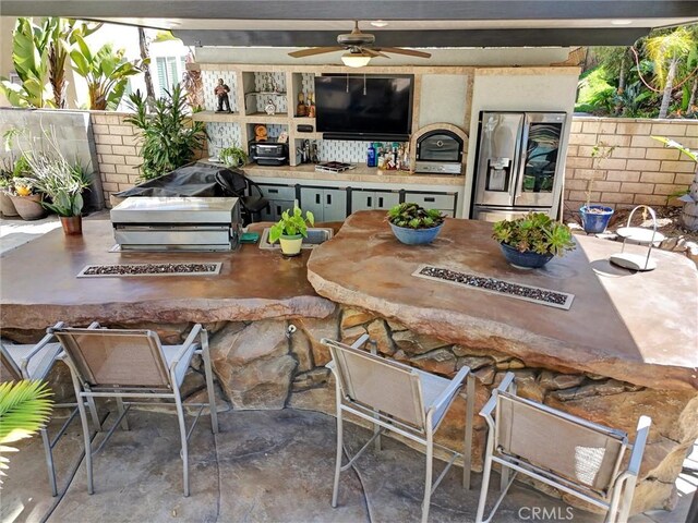 1610 Via Roma Cir, Corona, CA 92881 - view of patio with fence and a ceiling fan