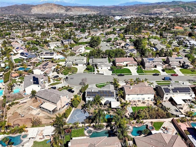 1610 Via Roma Cir, Corona, CA 92881 - aerial view of property and surrounding area featuring mountains and nearby suburban area