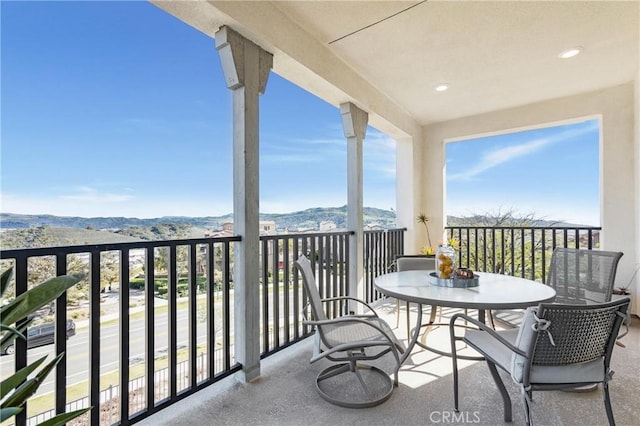 balcony with a mountain view