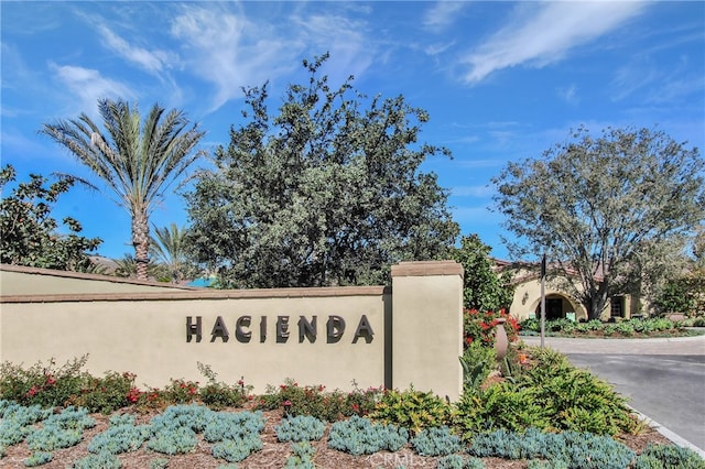 view of community sign