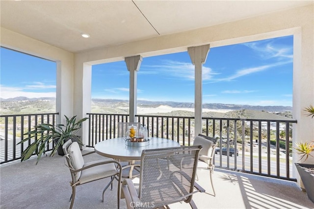 balcony with a mountain view