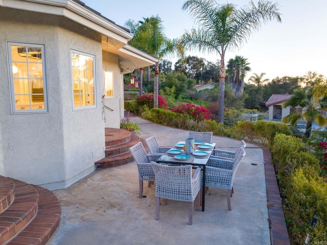 view of patio with outdoor dining space