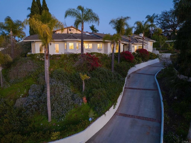 view of front of home featuring stucco siding