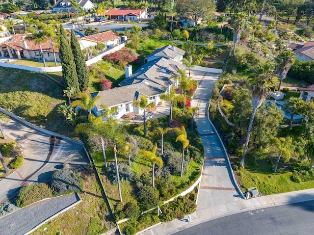 aerial view with a residential view