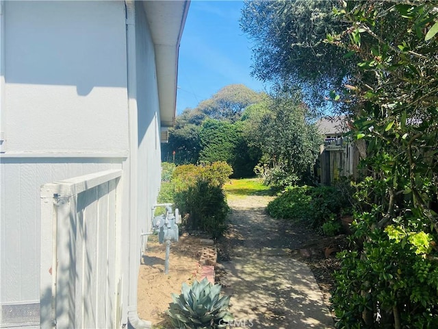 view of yard featuring fence