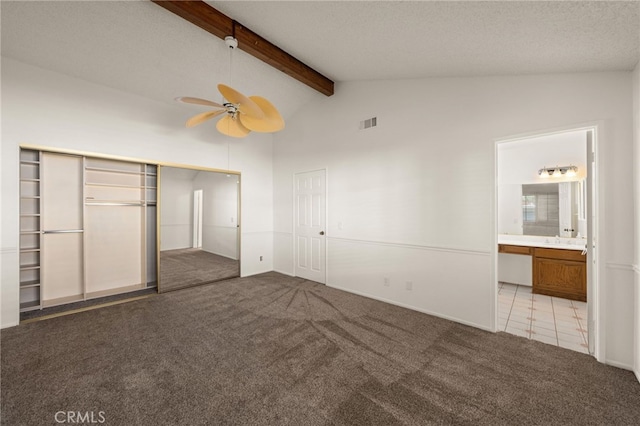 1021 Pebble Beach Dr, Upland, CA 91784 - unfurnished bedroom featuring light carpet, ensuite bath, ceiling fan, a closet, and a sink