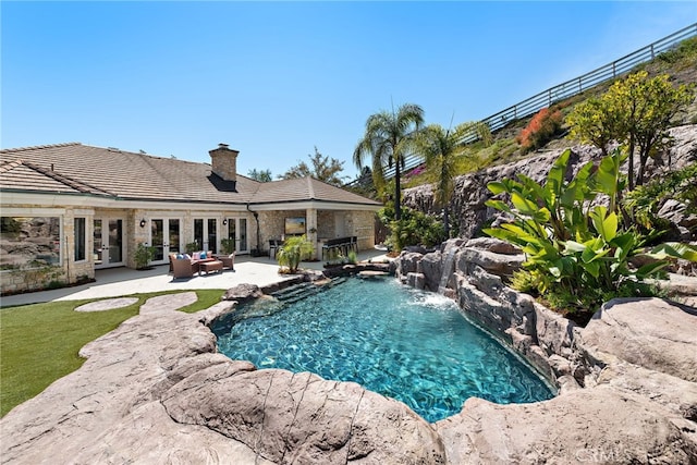 6 Via Presea, Coto De Caza, CA 92679 - outdoor pool featuring french doors and a patio