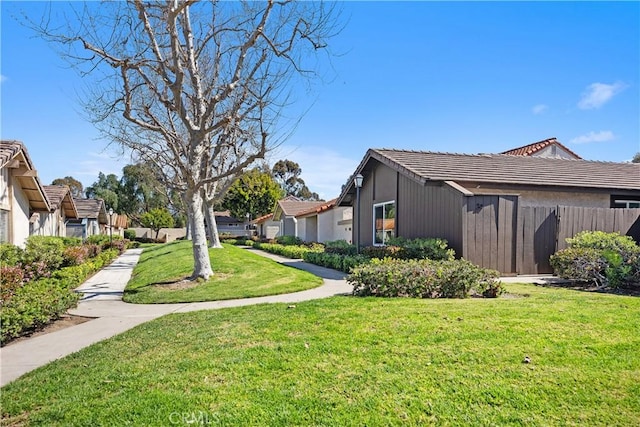 view of yard with fence
