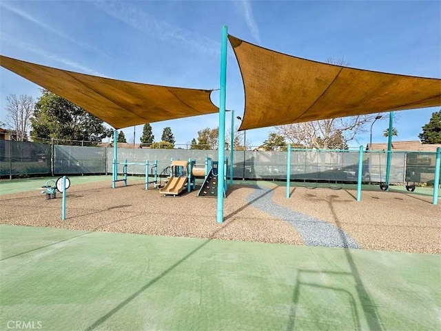 communal playground with fence