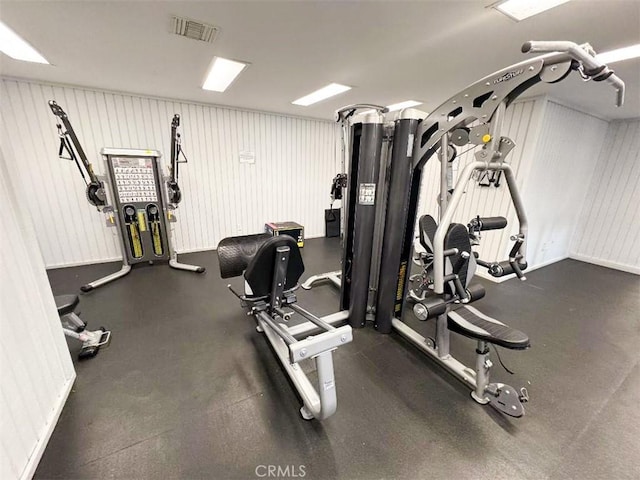 gym with visible vents