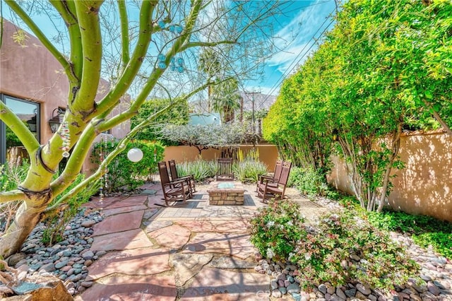 view of patio with a fenced backyard