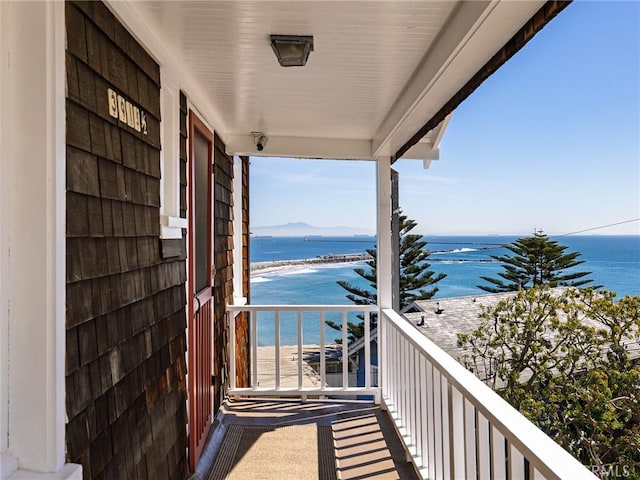 balcony with a water view