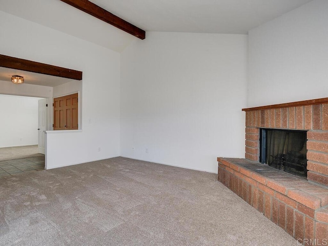 1714 Woodlark Ln, Fallbrook, CA 92028 - unfurnished living room featuring carpet floors and a brick fireplace