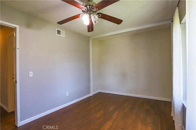 7320 Ramona Ave, Rancho Cucamonga, CA 91730 - unfurnished room featuring wood finished floors, baseboards, a ceiling fan, and a textured ceiling