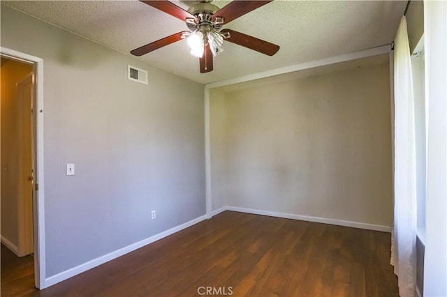 7320 Ramona Ave, Rancho Cucamonga, CA 91730 - spare room with dark wood-type flooring, ceiling fan, and a textured ceiling