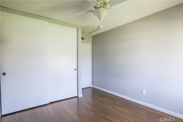 7320 Ramona Ave, Rancho Cucamonga, CA 91730 - unfurnished bedroom with wood finished floors, baseboards, a closet, ceiling fan, and a textured ceiling