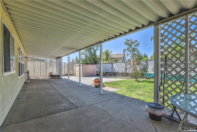 7320 Ramona Ave, Rancho Cucamonga, CA 91730 - fenced backyard with a storage shed and a patio area