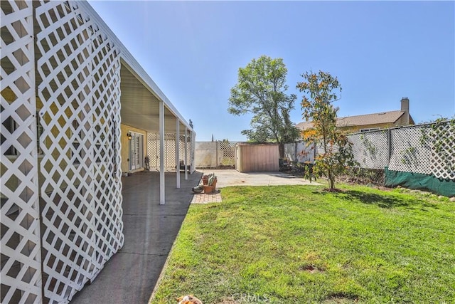 7320 Ramona Ave, Rancho Cucamonga, CA 91730 - view of yard with a patio area and a shed