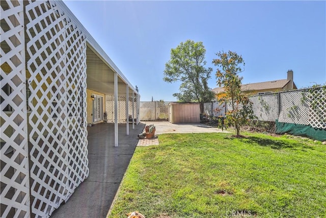 7320 Ramona Ave, Rancho Cucamonga, CA 91730 - fenced backyard with a patio and a shed