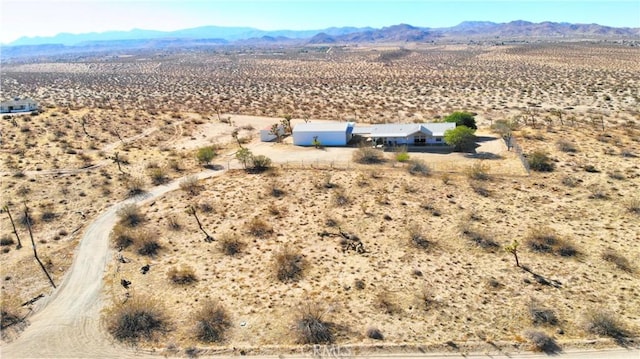 406 Rainbow Rd, Landers, CA 92285 - drone / aerial view with a mountain view, a rural view, and view of desert