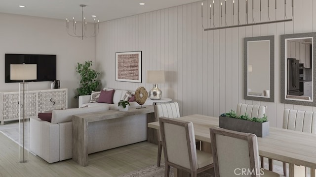 308 Terrapin, Irvine, CA 92618 - living room with recessed lighting, light wood-style floors, and a chandelier