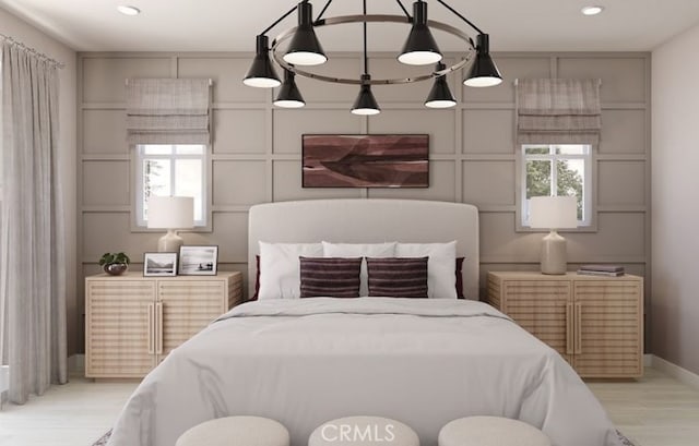 308 Terrapin, Irvine, CA 92618 - bedroom with a decorative wall, recessed lighting, and wood finished floors