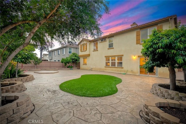 3184 Toopal Dr, Oceanside, CA 92058 - rear view of property with a patio, stucco siding, and a chimney