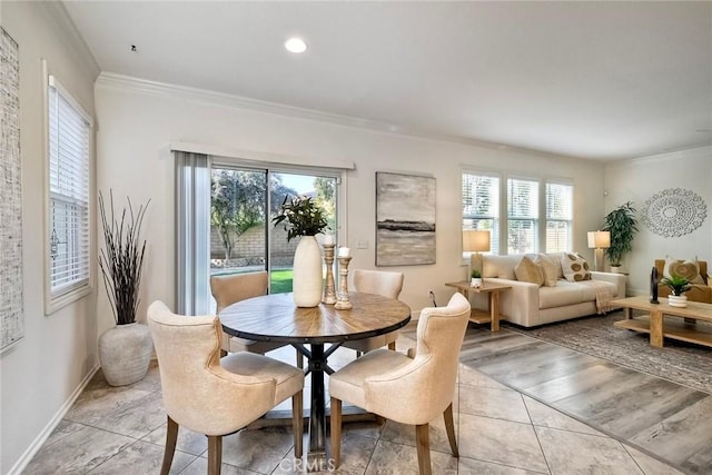 3184 Toopal Dr, Oceanside, CA 92058 - dining area featuring crown molding and healthy amount of natural light
