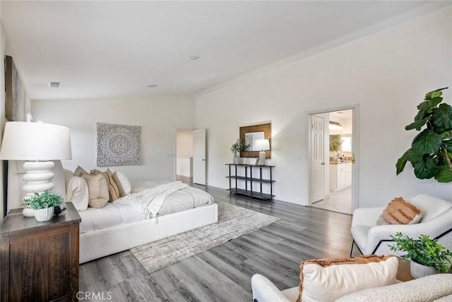 3184 Toopal Dr, Oceanside, CA 92058 - bedroom with vaulted ceiling and wood finished floors
