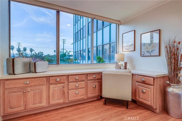 2999 E Ocean Blvd Unit 210, Long Beach, CA 90803 - office with ornamental molding and light wood-type flooring