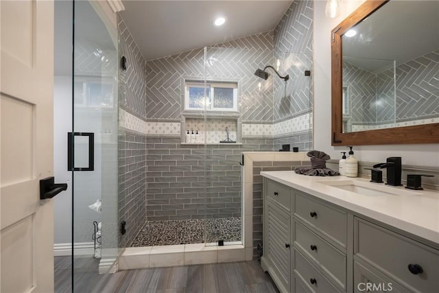 41496 Comstock Ln, Big Bear Lake, CA 92315 - full bath with vanity and a stall shower