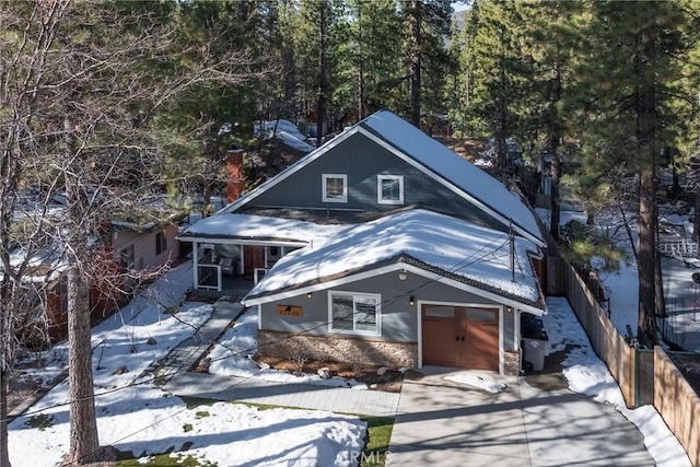 41496 Comstock Ln, Big Bear Lake, CA 92315 - rustic home with driveway and fence