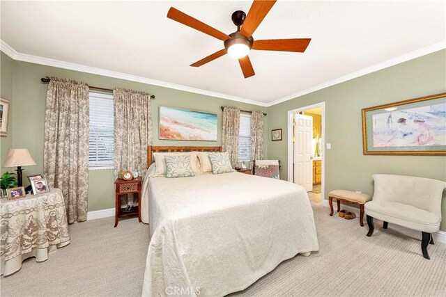 18051 Bold Venture Dr, Tehachapi, CA 93561 - bedroom with multiple windows, carpet floors, and ornamental molding