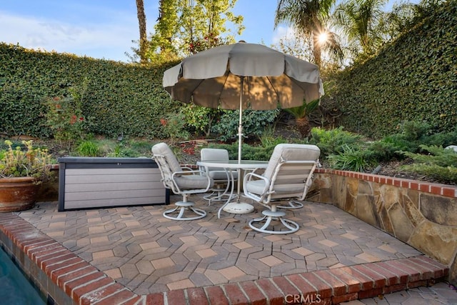 view of patio / terrace featuring outdoor dining space