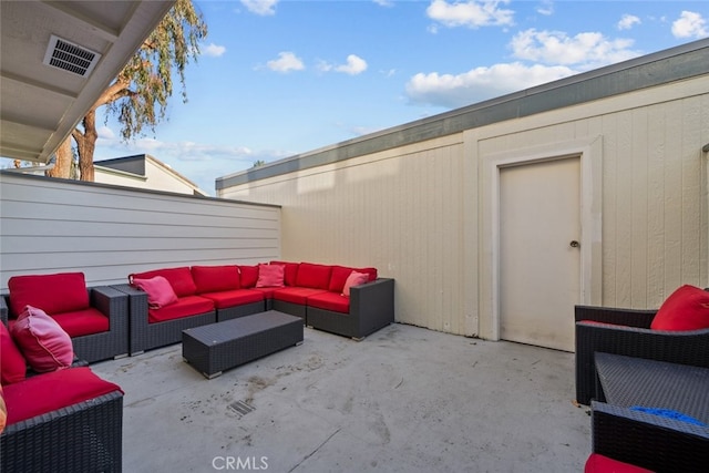view of patio featuring outdoor lounge area
