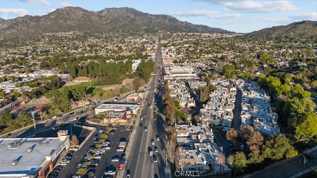 aerial view featuring a mountain view