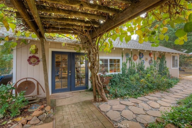 13730 Nimshew Rd, Magalia, CA 95954 - property entrance featuring french doors and a pergola