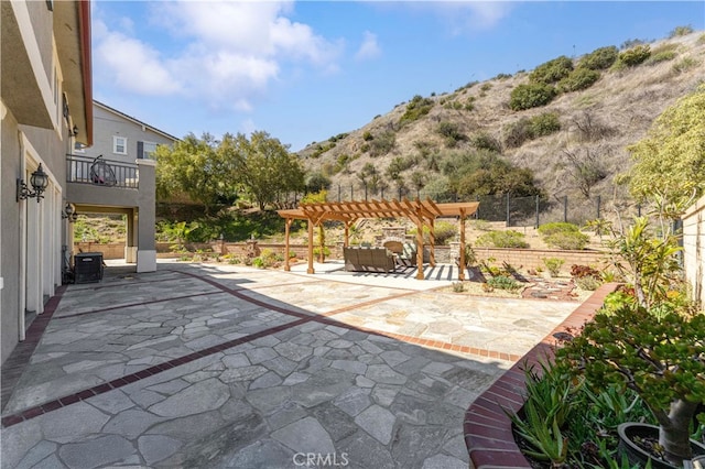 3905 Elderberry Cir, Corona, CA 92882 - view of patio / terrace with central AC unit, fence, and a pergola